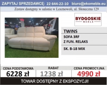 BYDGOSKIE MEBLE - TWINS - SOFA 3RF, SOFA Z FUN. RELAKS, SK. B 18 MIX
